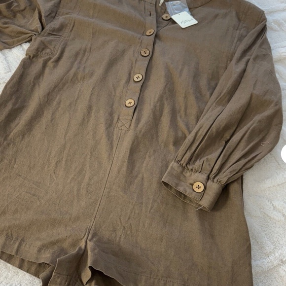 Free People Leyla Romper in  Otter size small NWT - Picture 4 of 10